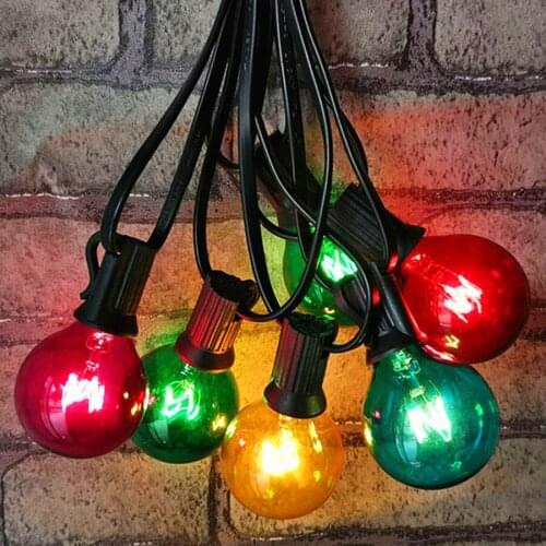 G40 Globe Patio String Light 25pcs Festoon Bulb Outdoor Christmas String Light Backyard Bistro Market Garden Party Decor Garland