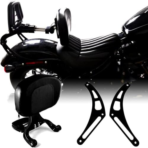 Gloss Black Fixed Mount&Multi Purpose Adjustable Driver Passenger Backrest Fit For Softail Street Bob FXBB 2018-2019