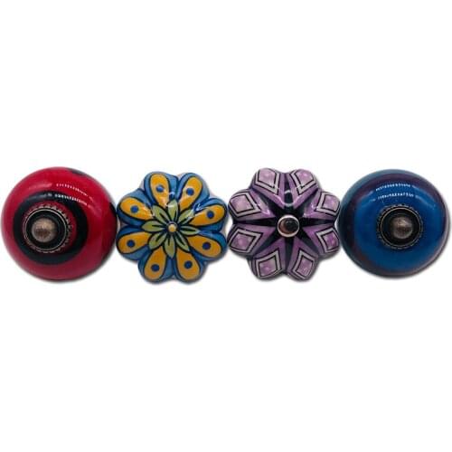 Cream Rare Hand Painted Ceramic Knobs Cabinet Drawer Pulls Door Knob Multicolor in Cabinet and Drawers Rural Furniture Knobs 1PC