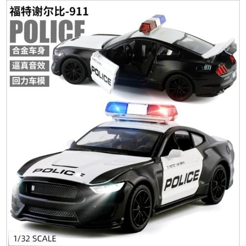 1: 32 Mustang model sound and light return force childrens toy alloy car model childrens birthday gift