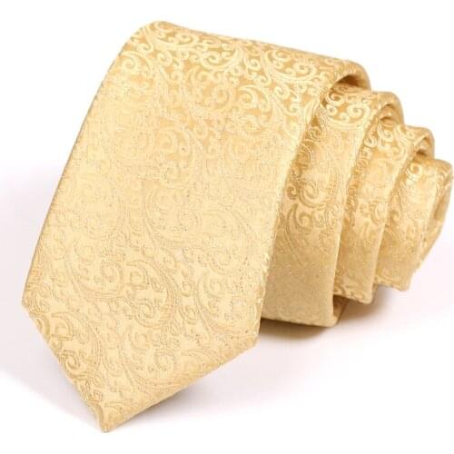 Men’s Luxury Business Tie High Quality Gold Jacquard 7CM Ties For Men Fashion Formal Neck Tie Gentleman Work Party Necktie