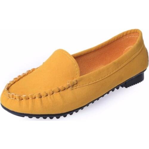 Soft suede joker ballerina floating shoes flat-bottomed version of sole pregnant womens large size boat shoes women D9-42