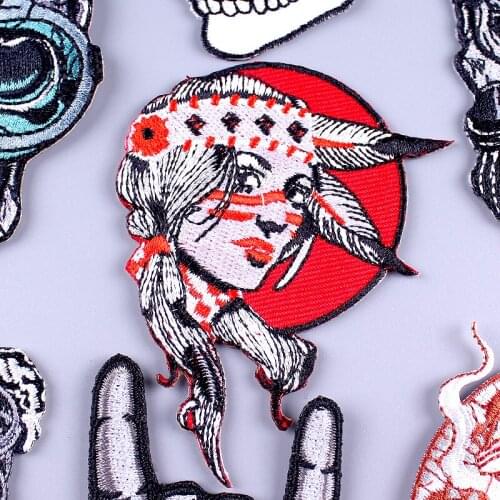 Punk Skull Gorilla Sewing Patch Skeleton Embroidery Patches For Clothing Badge Patch Iron On Patches On Clothes Applique Jeans
