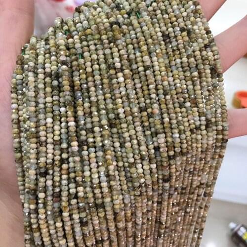 Natural Gem Stone Beads Tsavorite Faceted Abacus Loose Beads for Jewelry Making DIY Charm Necklace Bracelet Accessories 38cm
