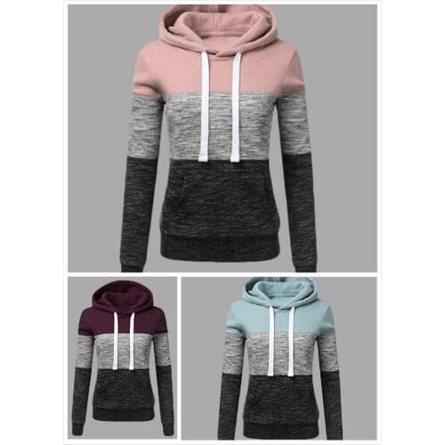 2021 new Hoodies Women Sweatshirts Womens Casual Hoodies Sweatshirt Patchwork Ladies Hooded Pullover Women Clothing Sweats Warm