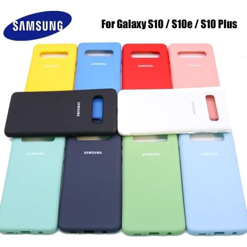 S10 Case Original Samsung Galaxy S10 Plus S10e Silky Silicone Cover High Quality Soft-Touch Back Protective Shell S 10 + S10 E