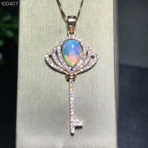 7 * 9mm waterdrop necklace pendant 925 sterling silver inlaid with Opal fashion style party birthday gift exquisite jewelry