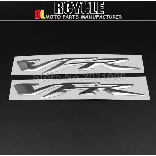 CUSTOM VFR 3D Sticker Decals fits for HONDA VFR 400 800 1200 Motorcycle Bike Chrome Silver TANK WHEEL LOGO