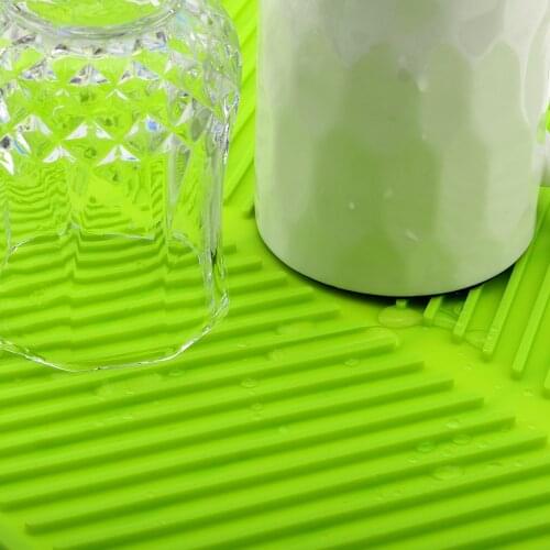 Rectangle Silicone Drain Mat Drying Dishes Pad Heat Resistant Slip-proof Tray Set Massage Mats For Kitchen Dish Mat