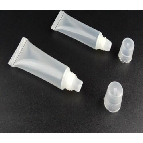 50pcs 5ml 8ML 10ml 15ml Empty Lipstick Tube,Lip Balm Soft Hose,Makeup Clear Plastic Lip Gloss Container