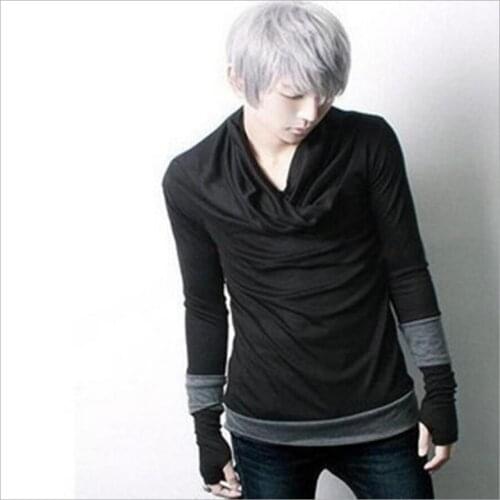 S-5xl Spring And Autumn New Personality Tide Korean Slim T-shirt Mens Long-sleeved T-shirt Plus Size Clothing Singer Costumes