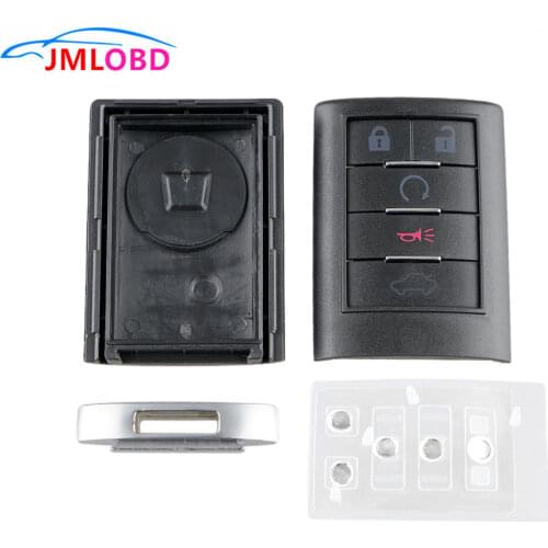 5 Buttons Replacement Remote Car Key Shell without small key ForCADILLAC DTS CTS STS XTS Keyless Entry Key Cover Uncut Blade