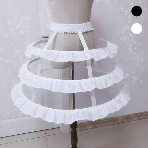 High Quality White Black Short Petticoat Crinoline Wedding Bridal Ruffles Petticoat For Cosplay Dresses Underskirt Rockabilly