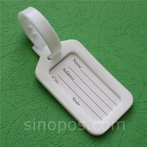 Rigid Plastic Luggage Tag Holder, strap loop lock ID card sign spa checkroom travel baggage brief case suitcase bag label hanger