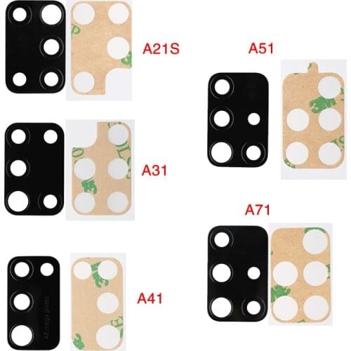 1pcs Camera Lens Glass Lens Back Rear Cover lens For Samsung Galaxy A 21s A31 A41 A51 A71 With Sticker