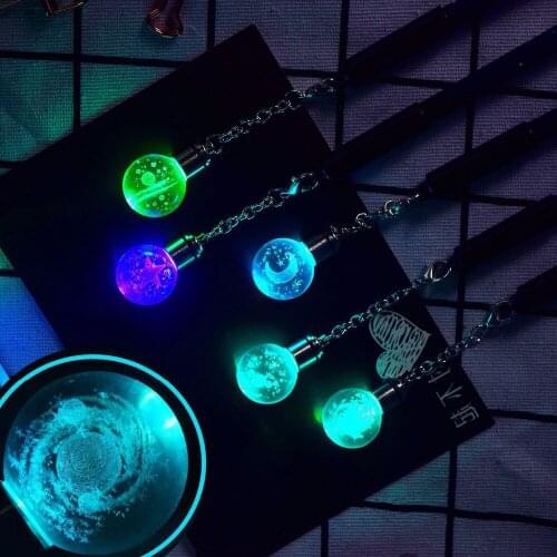 1 Pcs Sta Sky Glowing Pendant Cute Pen Creative Stationery Gel Pen 0.5mm Couple Neutral Pen Refills Black Office School Supplies