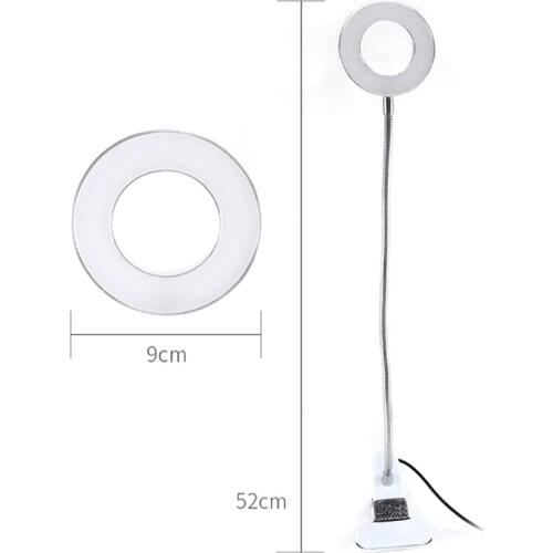 1Pcs Tattoo 8X Magnifier Lamp Nail Art USB Cold Light Led Clamp Glass Table Lamp