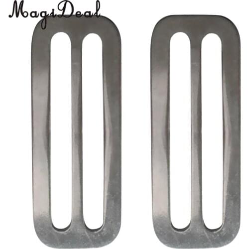 2 Pieces 2' Weight Belt Slide Stainless Steel Stopper Keeper 2mm Thickness for Water Sports Swimming Diving Freediving Accessori