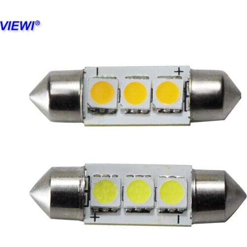 Viewi 2x Auto 36mm led Festoon Light C5W CANBUS NO Error Dc 12v Car Styling Interior Lamp Reading Bulb White Warm White SMD 5050