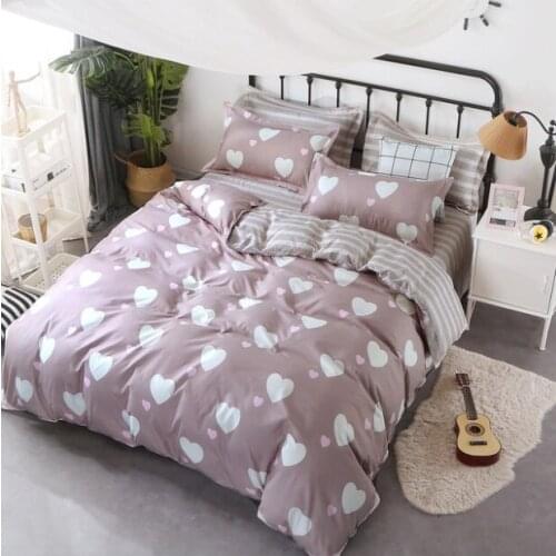 Cartoon Pink Flamingo Bedding Sets 3/4pcs Geometric Pattern Bed Linings Duvet Cover Bed Sheet Pillowcases Cover Set