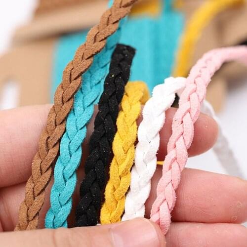 5mm*3yards Velvet Leather Braided Rope for DIY Handmde Craft Bracelet Necklace Chain Jewelry Making Decoration Cords Accessories
