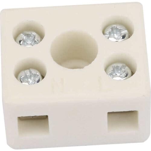 5 Pcs 2 Position 5 Hole Ceramic Wiring Terminal Block Ceramic Row Wire Connector Screw Connector Electrical Resistant Access