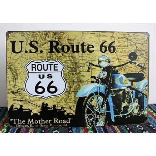 50pcs/lot Metal Sign shabby chic The Mother Road -- ROUTE 66 vintage tin signs retro painting nostalgic souvenirs metal crafts h