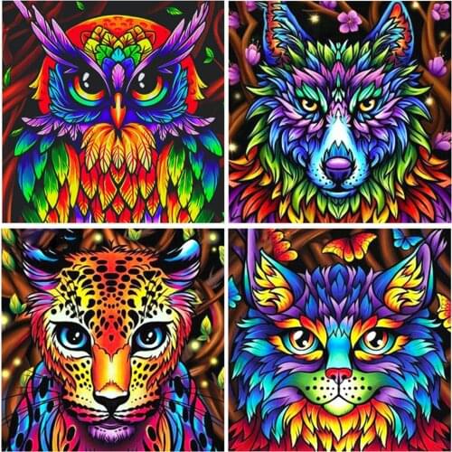 5D DIY full square/round diamond painting "animal" lion owl rhinestone embroidery mosaic picture home decoration 3D cross stitch