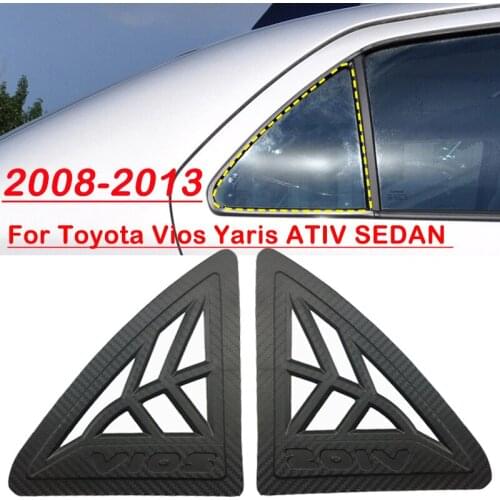 For Toyota Vios Yaris 2008-2013 ABS Car Accessories Tail Rear Window Louvers Shutters Cover Trim 2pcs Auto Car Accessories