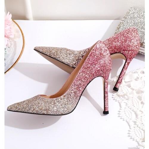 Free shipping fashion women pumps blue pink glitter strass Poined Toes high heels bride wedding shoes 10cm 8cm