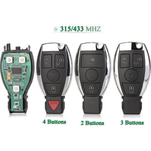 Bilchave 2/3/4 Button Remote Smart Car Key 315Mhz /433Mhz FOB For Mercedes Benz Year 2000 Supports Original NEC And BGA