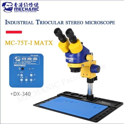 MECHANIC MC75T-iMatX Large Wide-angle Lifting 7-45X Trinocular stereo Microscope HD Camera for Iphone Mobile Phone Repair