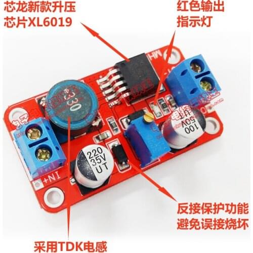 DC-DC Boost Power Supply Module New XL6019 Regulated Power Supply Output 5V/12V/24V Adjustable Voltage