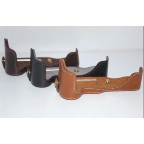 For Canon EOS M5 of the camera base Leather half body camera case set