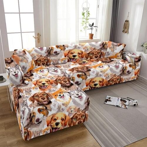 Cartoon Animal Elastic Sofa Cover for Living Room All-inclusive Slip-resistant Couch Cover Strech L Shape Corner Sofa Slipcover