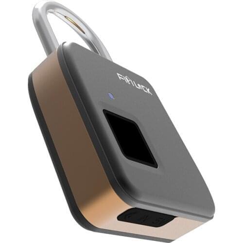 Fipilock Electronic Smart Padlock Security Keyless Fingerprint Lock Suitable For House Door Suitcase Backpack Gym Bike Office