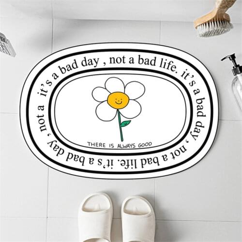 Carton Bathroom Door Mat Carpet Absorbent Non-Slip Floor Decor Home Mat Home Bedroom Oval Entrance Doormat Bedside Area Rugs