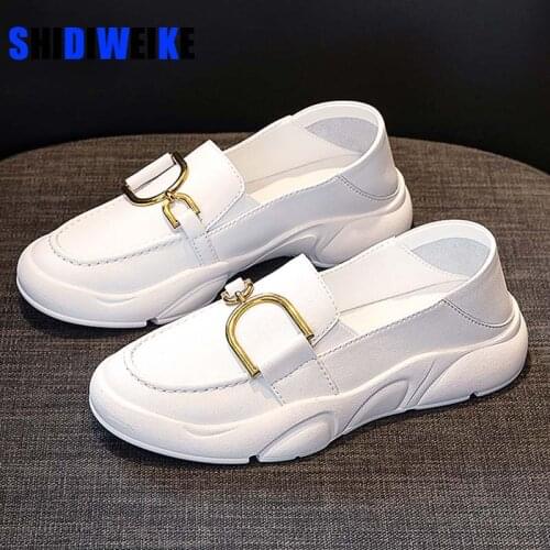 2021 Summer Women Sneakers Slip On Flats PU Sports Leisure Shoes Woman White Loafers zapatos mujer Platform Sneaker AC600