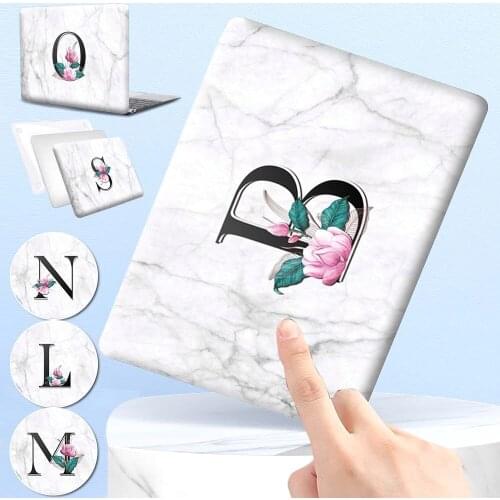 Matte Black Case for Apple Macbook Pro 13" A1425 A1502/Pro 15" A1707 A1990/Pro 16" A2141White Marble Pattern Laptop Case