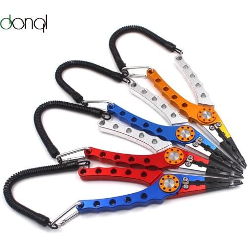 DONQL Multifunctional Fishing Pliers 18cm Aluminum Fishing Pliers Split Ring Cutters Hooks Remover Carp Fishing Tackle Tools