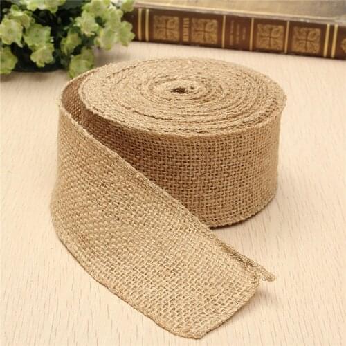 Multi Sizes Natural Jute Hessian Burlap Ribbon Rustic DIY Wedding Decorations Jute Burlap Wholesale Upholstery Supplies