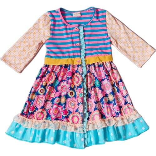 2-8T Spring&Autumn Baby Girls Outfits Children Ruffle Dress Casual Clothing little girls botique new styles clothes button coat