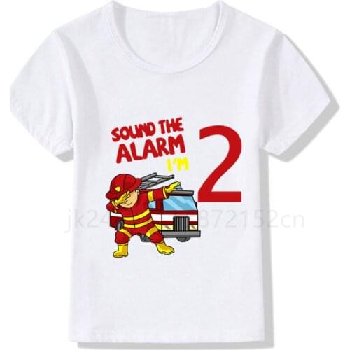 New Summer Baby Boys Girls Funny Fire Truck Clothes Short Sleeve O-neck T Shirt Pure Fire Truck T-shirt Brand Tee Tops Unisex