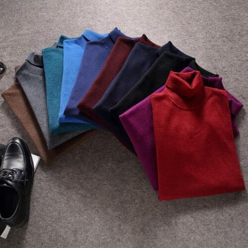 New arrival fashion Men Turtleneck Sweaters Young Casual Autumn Winter Tides Knitted Bottoming comfortable mens size S ML XL XXL