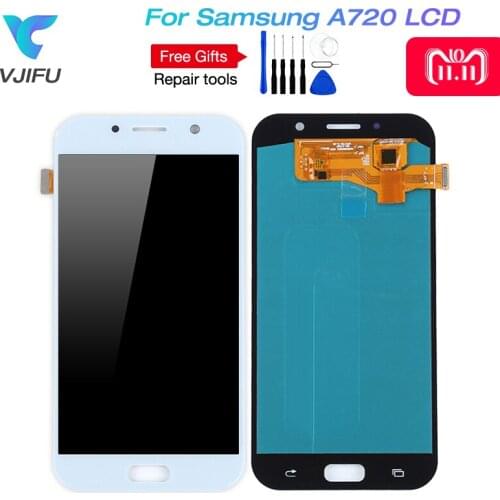 OLED Phones Display For Samsung Galaxy A7 2017 A720 A720F A720M LCDs Touch Screen Digitizer Assembly LCD Replacement + tools