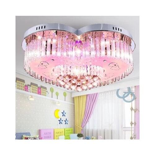 Living room lighting atmosphere led crystal ceiling lamp heart-shaped creative bedroom lamp warm romantic wedding lighting led