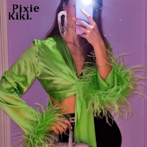PIXIEKIKI Satin Blouses
