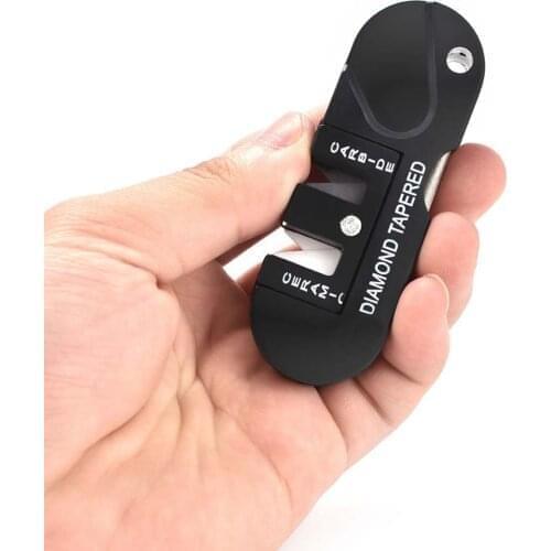 Portable Mini knife sharpener Outdoors Tungsten Ceramic Carbide Whetstone Scissor Fish Hook Sharpen Tool for camping Hike