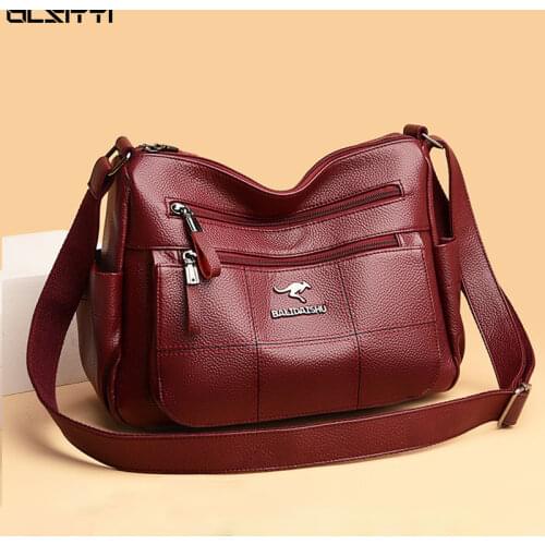 OLSITTI High Quality Pu Leather Shoulder Bags for Women 2021 New Multiple Zippers Designer Fashion Solid Color Crossbody Bags