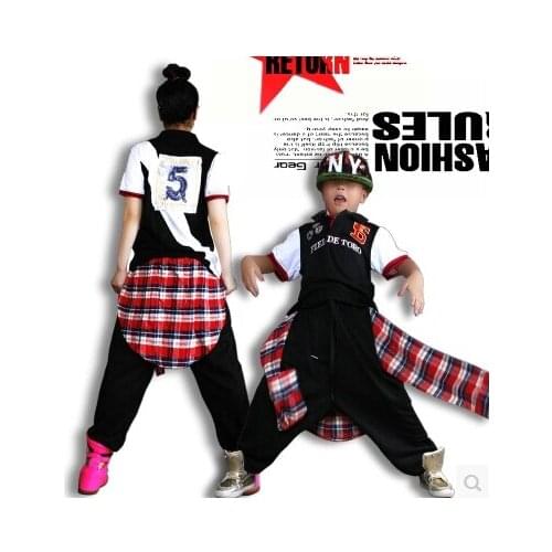 New Fashion Brand Kids Harem Hip Hop Dance Pants Sweatpants Costumes False two Pants performance wear punk loose sports trousers